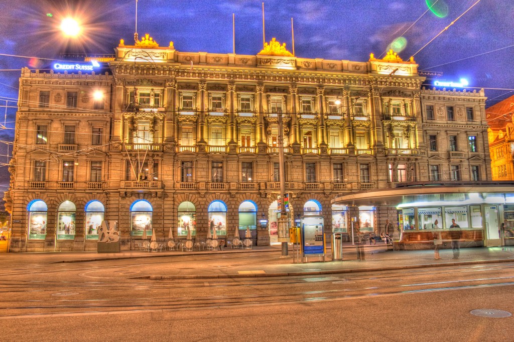 Paradeplatz at night